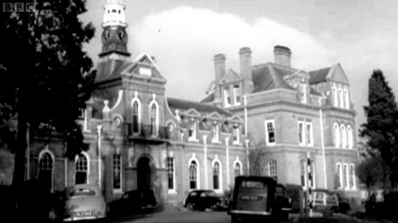 The Administration Block as it appears in a 1950s film